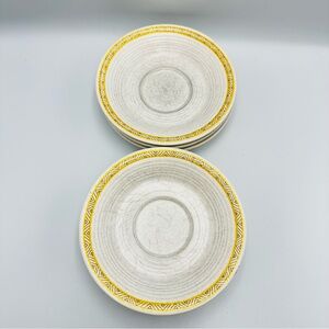 Set of 6 Vintage Franciscan Earthenware Hacienda Gold Saucers MCM Preloved